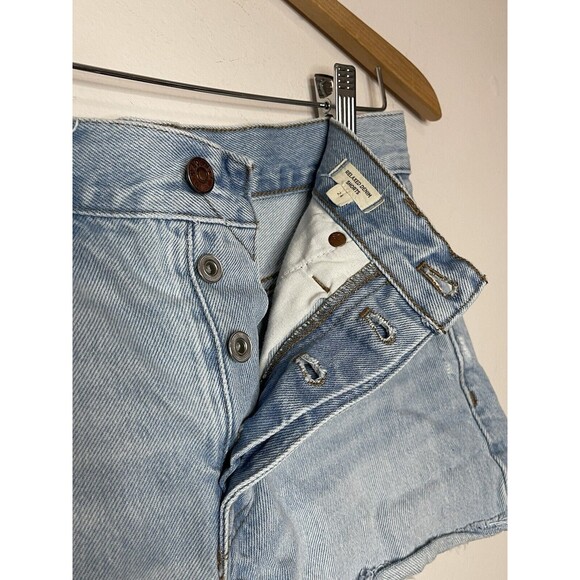 Madewell Relaxed Denim Shorts Women's 24 Button Fly Light Wash Festival Raw Hem - Picture 3 of 7